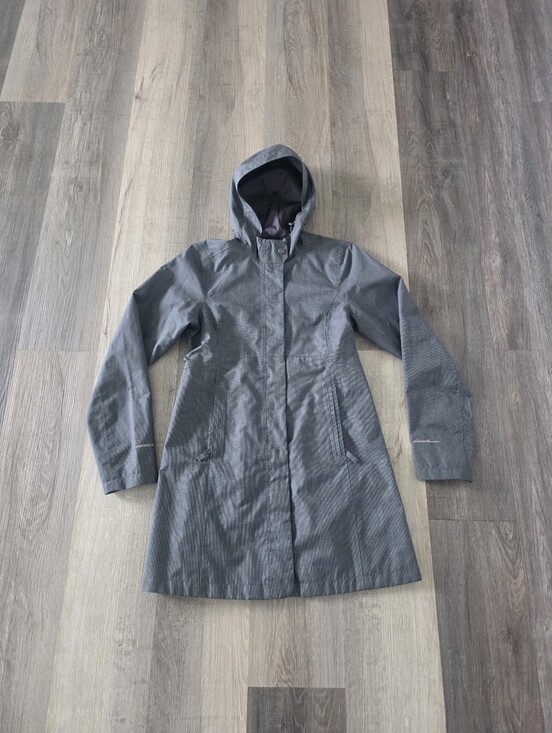 Eddie Bauer Jackets & Blazers - Eddie Bauer Women's Gray Raincoat Hooded Size XS
